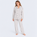 Pyjama long femme rayé en flanelle