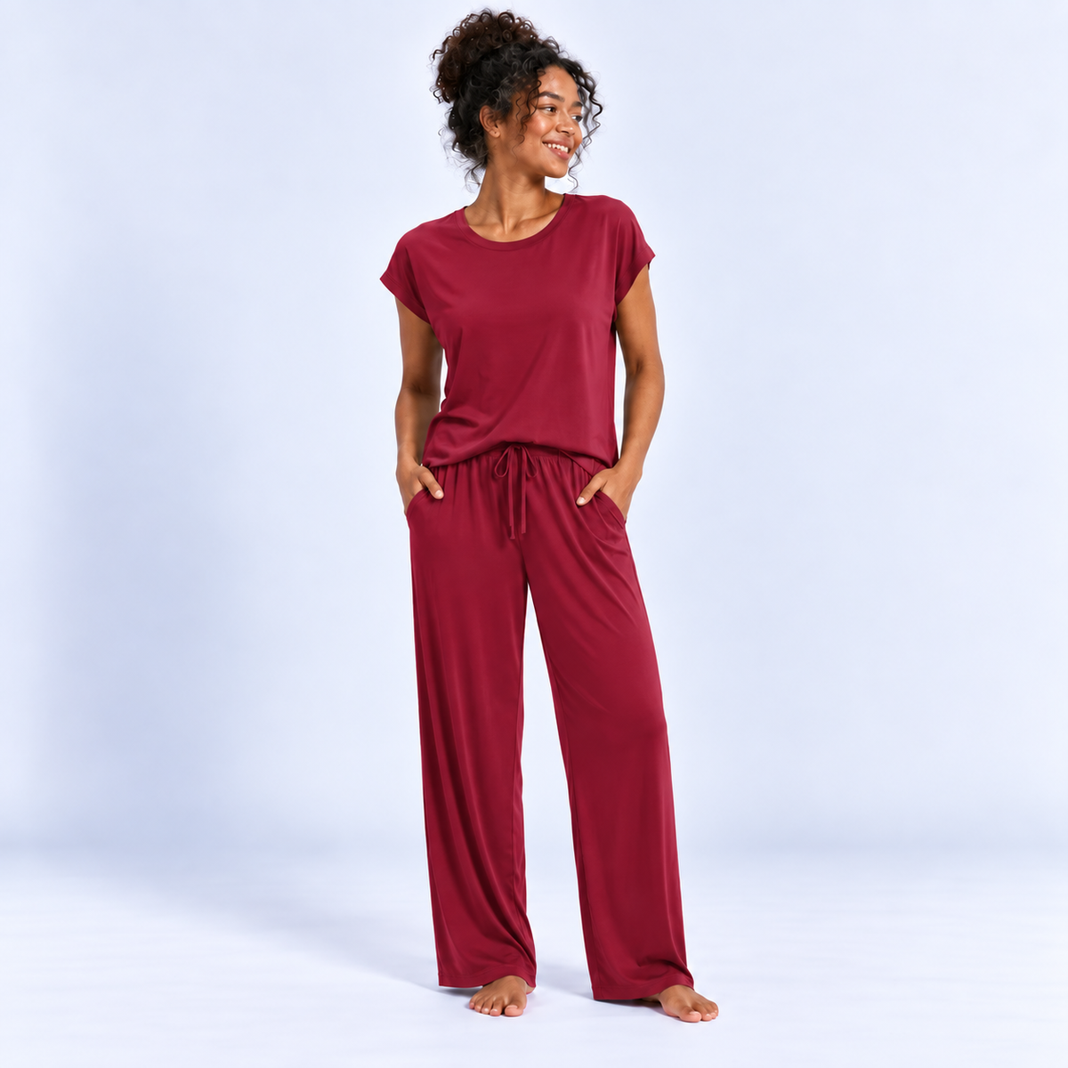 Pyjama femme en modal avec pantalon large