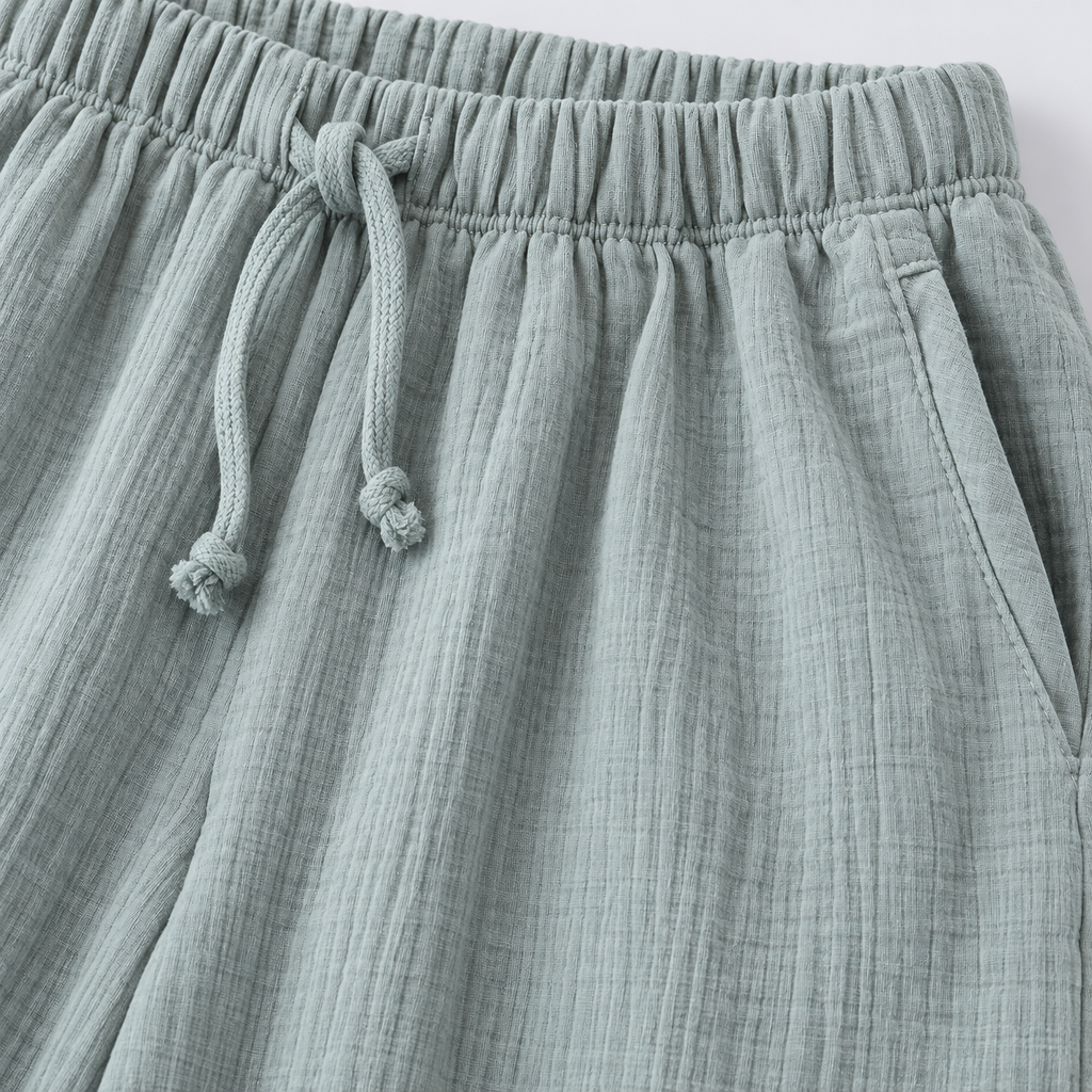 Pantalon de pyjama femme en gaze de coton uni