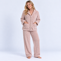 Pyjama long femme en flanelle épaisse unie